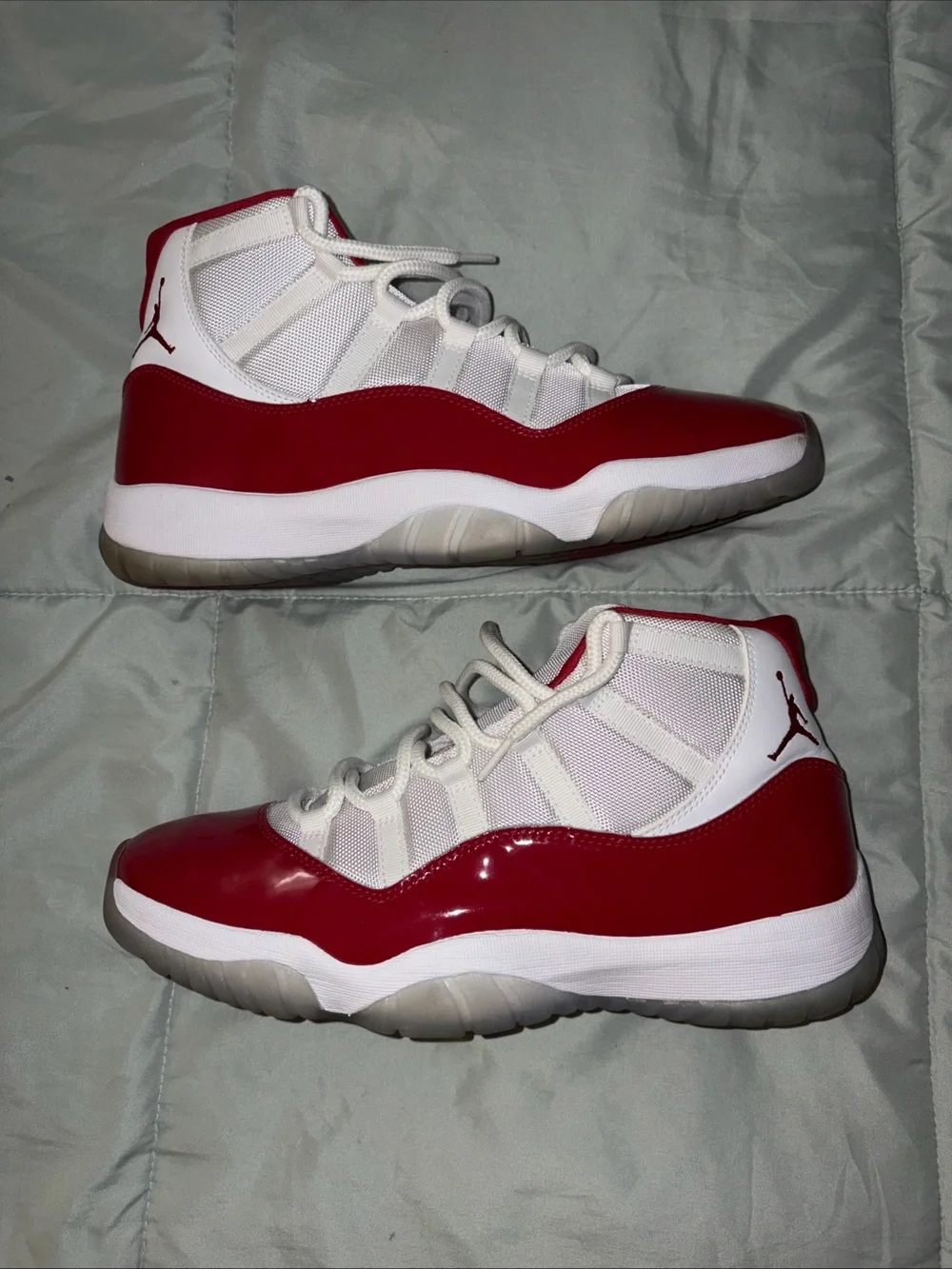 Jordan Men’s White and Red High-Top Basketball Sneakers
